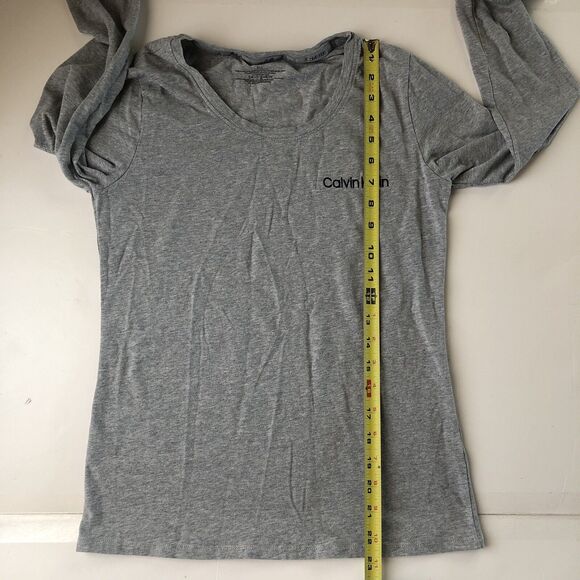 Calvin Klein Sleepwear Women's L/S Tee Logo Gray Size Small - Picture 6 of 11